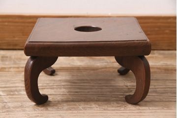 アンティーク家具　総ケヤキ材　和風スタイルにぴったりな小さな花台(飾り台)(R-045622)