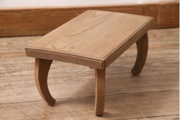 アンティーク家具　大正昭和初期　ストリップド(剥離)　総ケヤキ材　力強い木目が魅力の花台(飾り台)(R-045623)