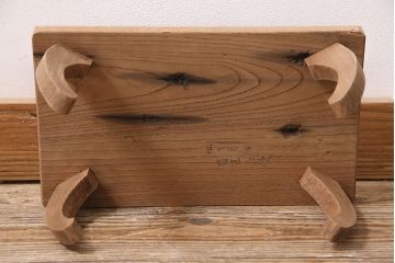 アンティーク家具　大正昭和初期　ストリップド(剥離)　総ケヤキ材　力強い木目が魅力の花台(飾り台)(R-045623)