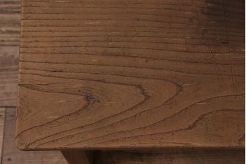 アンティーク家具　昭和初期　ストリップド(剥離)　総ケヤキ材　アーチのデザインが目を引く花台(ローテーブル、豆ちゃぶ台)(R-045624)