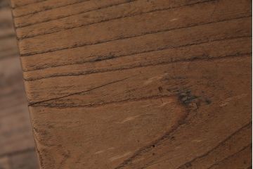 アンティーク家具　昭和初期　ストリップド(剥離)　総ケヤキ材　アーチのデザインが目を引く花台(ローテーブル、豆ちゃぶ台)(R-045624)