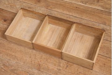 アンティーク家具　指物家具　網代編み　三方桐材　飾り棚付きの小引き出し(戸棚、収納棚)(R-045625)
