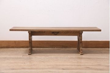 アンティーク家具　明治大正期　天板朴の木・引き出し前板ケヤキ材　使い込まれた木肌が味わい深い文机(座机)(R-045628)