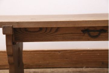アンティーク家具　明治大正期　天板朴の木・引き出し前板ケヤキ材　使い込まれた木肌が味わい深い文机(座机)(R-045628)