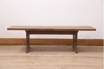 アンティーク家具　明治大正期　天板朴の木・引き出し前板ケヤキ材　使い込まれた木肌が味わい深い文机(座机)(R-045628)