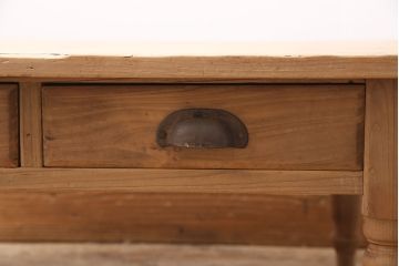 アンティーク家具　昭和初期　ストリップド(剥離)　ヒノキ材　挽き物の脚がお洒落な文机(座机、ローテーブル)(R-045629)