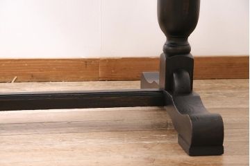 アンティーク家具　イギリスアンティーク　落ち着いた色合いの和洋折衷なドローリーフテーブル(エクステンションテーブル、カフェテーブル、ダイニングテーブル)(R-045630)
