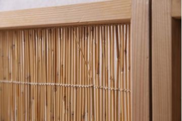 中古　夏屏風　簾屏風　茶道具　六連衝立　6枚折り花寄せ屏風(つい立て、パーテーション)(R-045632)