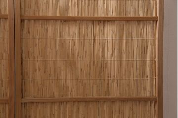 中古　夏屏風　簾屏風　茶道具　六連衝立　6枚折り花寄せ屏風(つい立て、パーテーション)(R-045632)