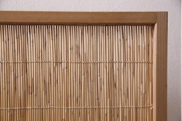 中古　夏屏風　簾屏風　茶道具　六連衝立　6枚折り花寄せ屏風(つい立て、パーテーション)(R-045632)