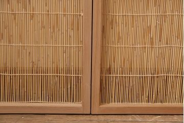 中古　夏屏風　簾屏風　茶道具　六連衝立　6枚折り花寄せ屏風(つい立て、パーテーション)(R-045632)