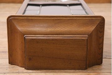 アンティーク時計　昭和レトロ　Meiji(明治時計社)　電池式　意匠が細かいシックな掛け時計(柱時計)(R-045633)