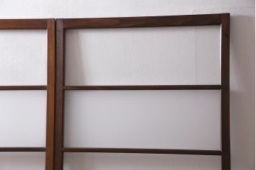 アンティーク建具　昭和中期　すり・クリアガラス　昔懐かしい雰囲気漂うガラス戸2枚セット(引き戸、建具)(R-045634)