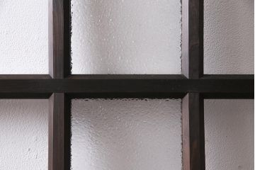 アンティーク建具　昭和初期　クリア・ダイヤガラス　レトロシックな空間におすすめのガラス戸1枚(引き戸、建具)(R-045635)
