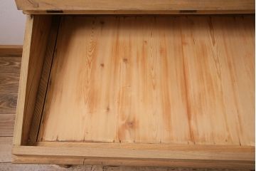 アンティーク家具　大正昭和初期　ストリップド(剥離)　総ケヤキ材・内部ヒノキ材　文机型のショーケース(コレクションケース、ライティングデスク、在宅ワーク、在宅用簿記机)(R-045639)