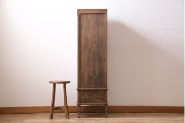 アンティーク家具　昭和初期　ナラ材　引き出し17杯・仕切り板付き　味わい深い木味が魅力の縦長チェスト(サイドチェスト、引き出し)(R-045641)