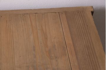 アンティーク家具　明治期　ストリップド(剥離)　前面ケヤキ材　力強い杢目が楽しめる収納箪笥(収納棚、帳場箪笥)(R-045642)