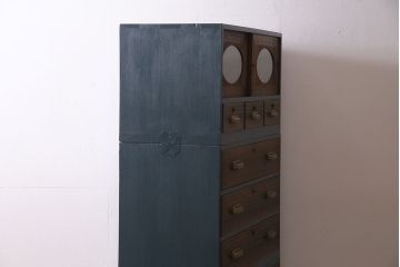 ビンテージ家具　ペイント　前面桐材　レトロな雰囲気漂う重ね箪笥(タンス、たんす)(R-045646)