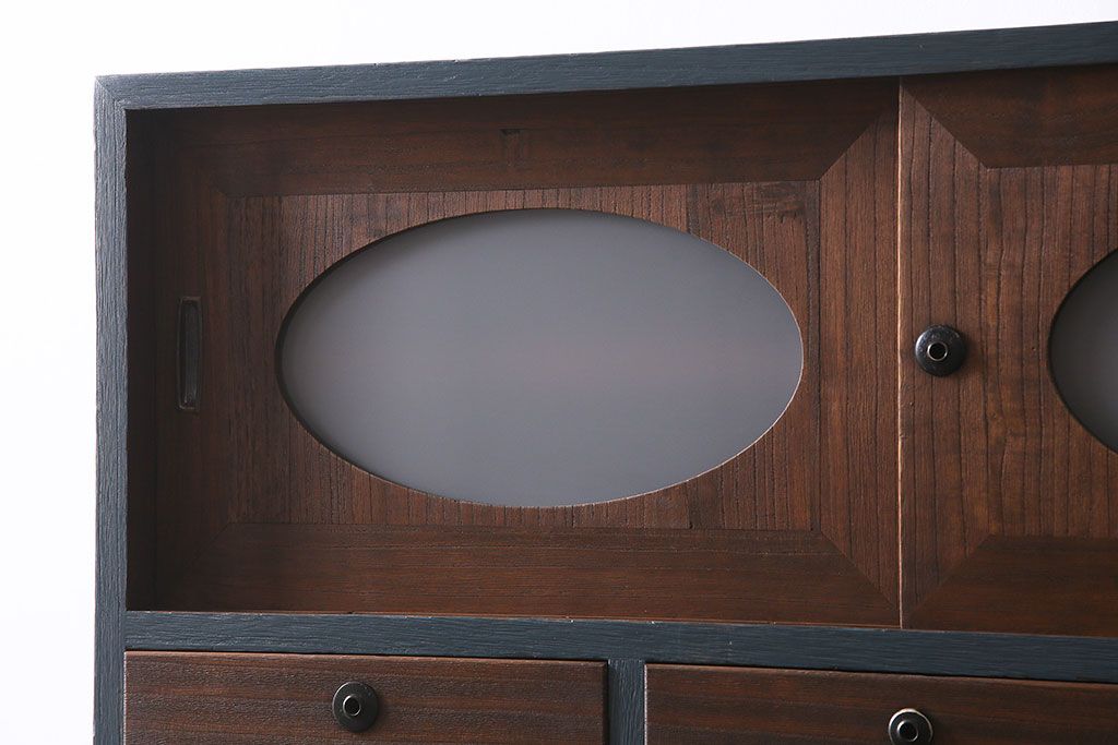 ビンテージ家具　ペイント　前面桐材　レトロな雰囲気漂う重ね箪笥(タンス、たんす)(R-045646)