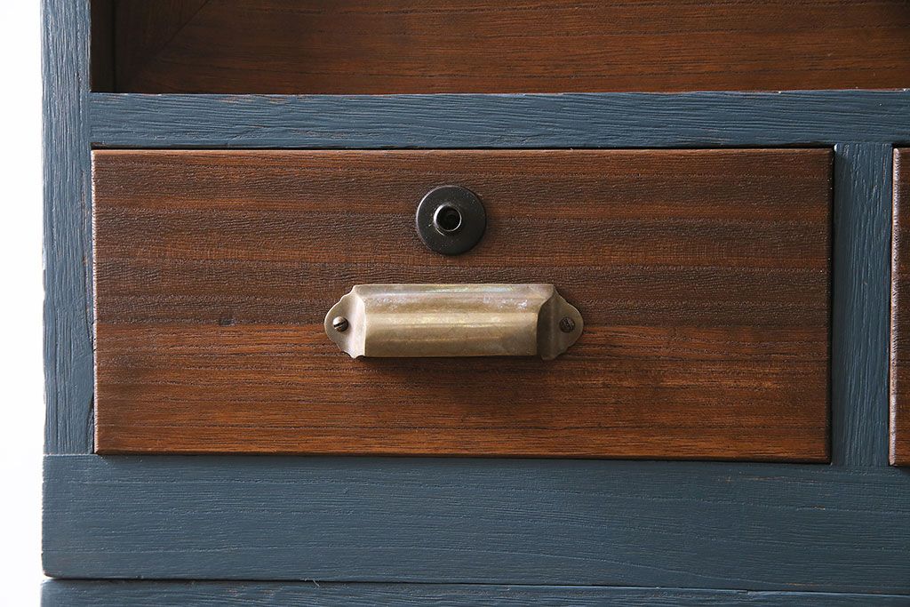 ビンテージ家具　ペイント　前面桐材　レトロな雰囲気漂う重ね箪笥(タンス、たんす)(R-045646)