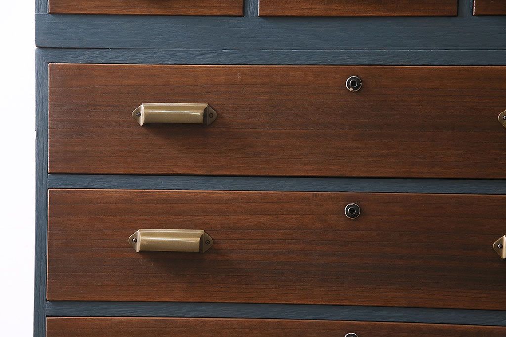 ビンテージ家具　ペイント　前面桐材　レトロな雰囲気漂う重ね箪笥(タンス、たんす)(R-045646)