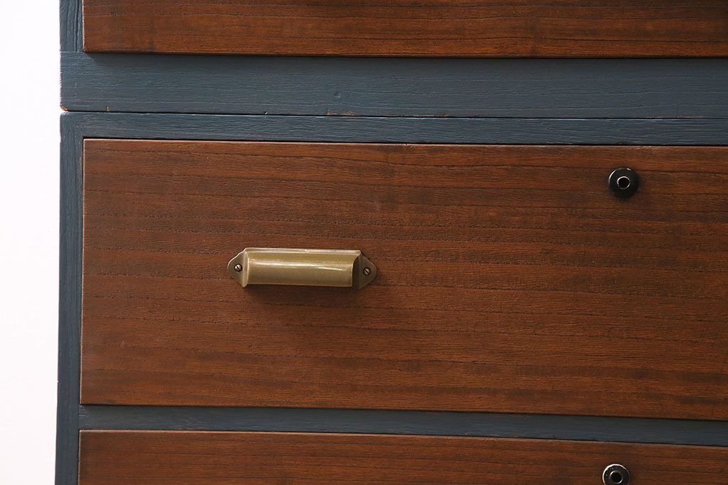 ビンテージ家具　ペイント　前面桐材　レトロな雰囲気漂う重ね箪笥(タンス、たんす)(R-045646)