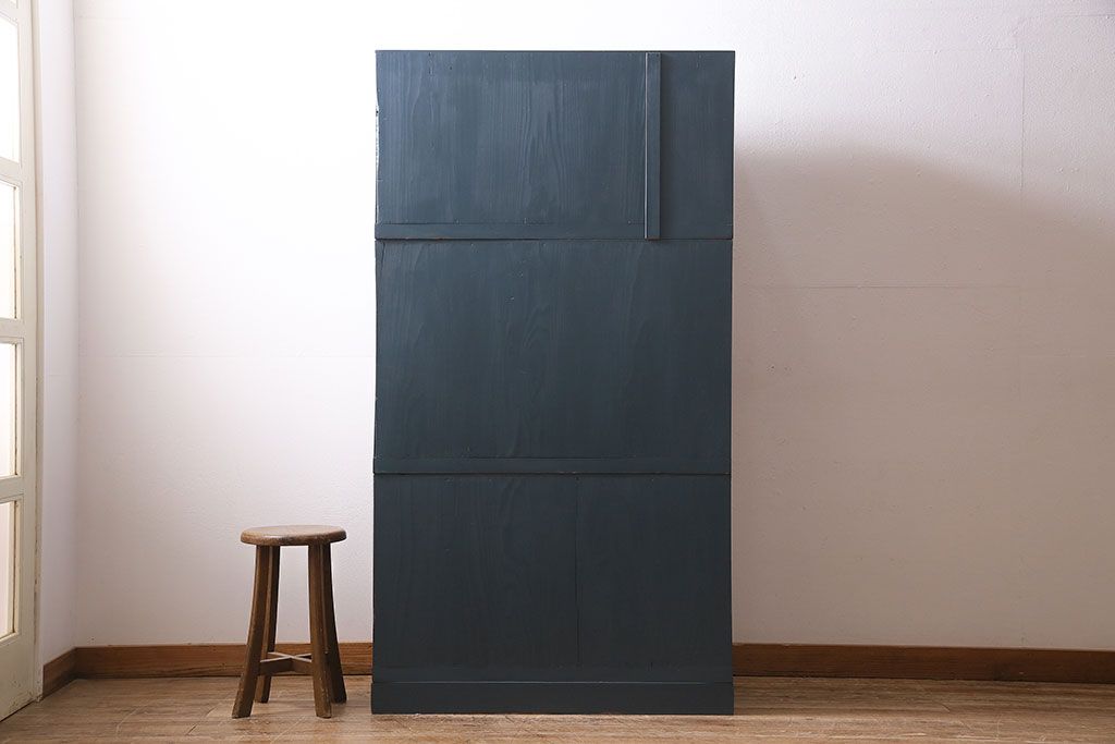 ビンテージ家具　ペイント　前面桐材　レトロな雰囲気漂う重ね箪笥(タンス、たんす)(R-045646)