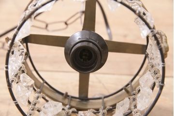 ヴィンテージ照明　イギリスビンテージ　真鍮　凝った装飾が華やかな印象を与える吊り下げ照明(天井照明)(R-045658)