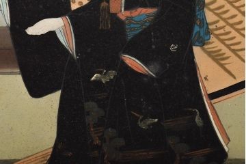 明治期　花嫁印　一心印　木製看板(呉服店、自在堂、浮世絵、着物)(R-045665)