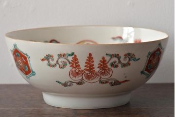 江戸〜明治　桐文色絵　深鉢(九谷、伊万里、深皿)(R-045669)