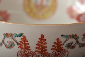 江戸〜明治　桐文色絵　深鉢(九谷、伊万里、深皿)(R-045669)