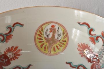 江戸〜明治　桐文色絵　深鉢(九谷、伊万里、深皿)(R-045669)