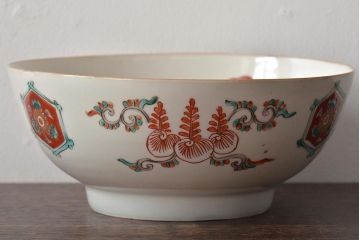 江戸〜明治　桐文色絵　深鉢(九谷、伊万里、深皿)(R-045669)