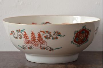 江戸〜明治　桐文色絵　深鉢(九谷、伊万里、深皿)(R-045669)