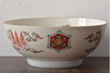 江戸〜明治　桐文色絵　深鉢(九谷、伊万里、深皿)(R-045669)