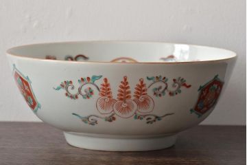 江戸〜明治　桐文色絵　深鉢(九谷、伊万里、深皿)(R-045670)