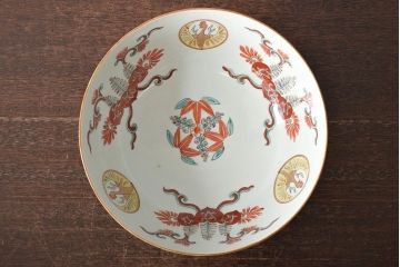 江戸〜明治　桐文色絵　深鉢(九谷、伊万里、深皿)(R-045670)