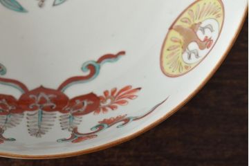 江戸〜明治　桐文色絵　深鉢(九谷、伊万里、深皿)(R-045670)