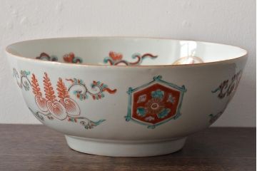 江戸〜明治　桐文色絵　深鉢(九谷、伊万里、深皿)(R-045670)