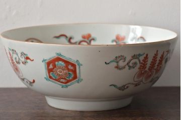 江戸〜明治　桐文色絵　深鉢(九谷、伊万里、深皿)(R-045670)