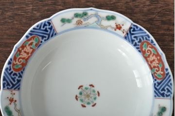 江戸〜明治　古伊万里　柿右衛門手渦福　小皿4枚(和食器)(R-045671)