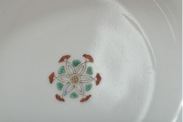 江戸〜明治　古伊万里　柿右衛門手渦福　小皿4枚(和食器)(R-045671)