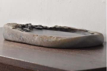 古い硯(中国、端渓、書道具、布箱)(R-045674)