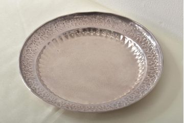 大阪　尚美堂造　純銀　青海盆　共箱(重量約150g)(R-045675)