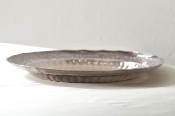 大阪　尚美堂造　純銀　青海盆　共箱(重量約150g)(R-045675)