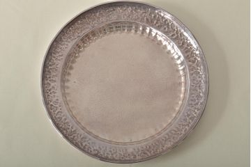 大阪　尚美堂造　純銀　青海盆　共箱(重量約150g)(R-045675)