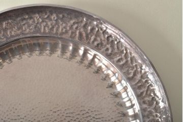 大阪　尚美堂造　純銀　青海盆　共箱(重量約150g)(R-045675)