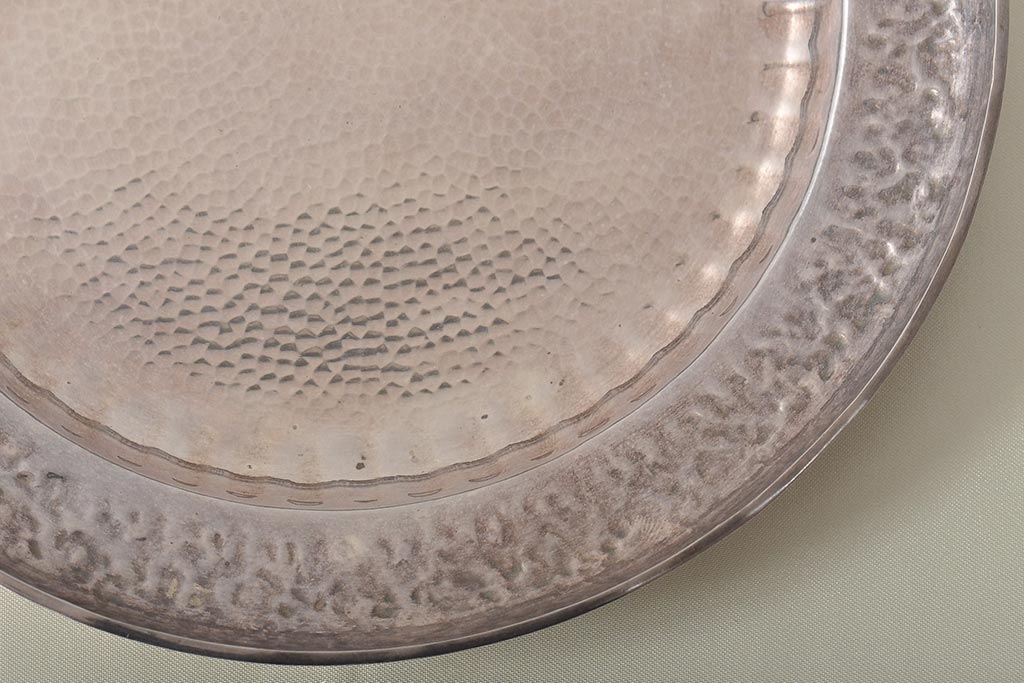 大阪　尚美堂造　純銀　青海盆　共箱(重量約150g)(R-045675)