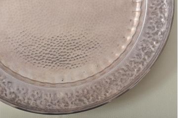 大阪　尚美堂造　純銀　青海盆　共箱(重量約150g)(R-045675)