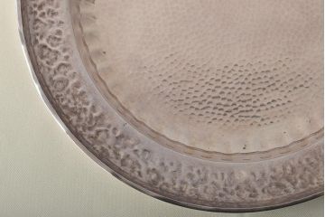 大阪　尚美堂造　純銀　青海盆　共箱(重量約150g)(R-045675)